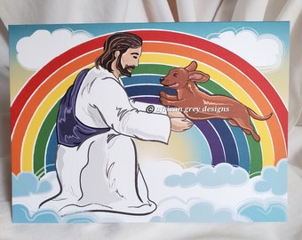 Heavenly Dachshund Greeting Card - Choose Your Fur Color