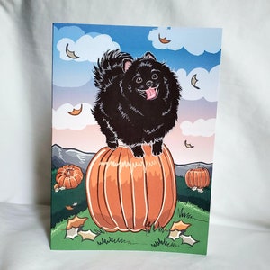 Pomeranian Pumpkin Patch Greeting Card