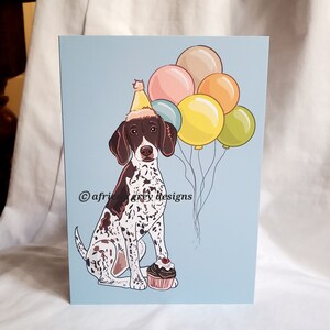 German Shorthaired Pointer &#39;n Balloons Greeting Card