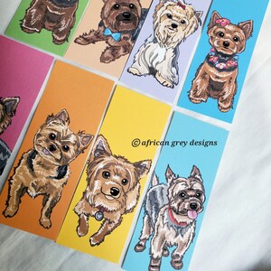 Mini Yorkie Bookmarks - Eco-friendly Set of 8 Printed on Recycled Linen ...
