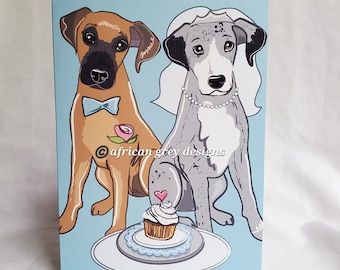 Wedding Great Danes Greeting Card