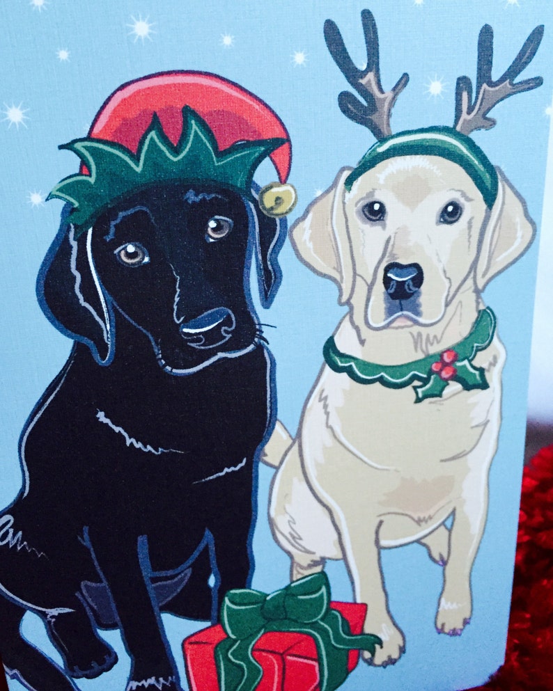 Christmas Labs Greeting Card | Etsy