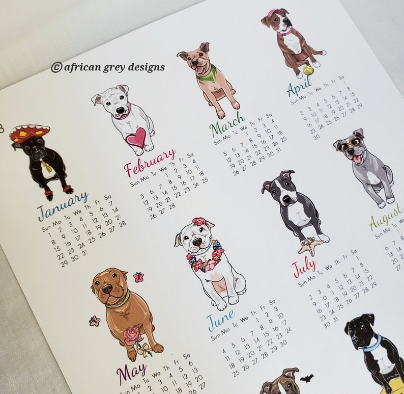 2023 Pit Bull Calendar 8x10 Eco-friendly Print on Recycled - Etsy