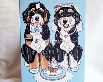 Wedding Bernedoodles Greeting Card