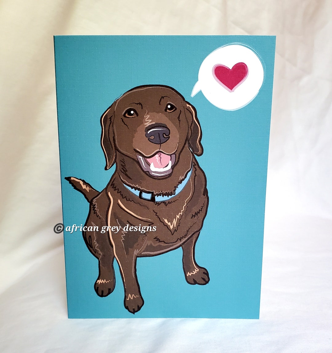 Chocolate Lab Heart Greeting Card - Etsy