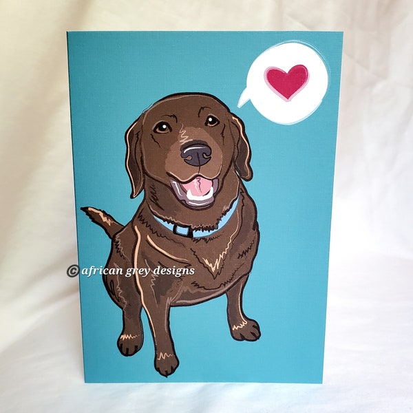 Chocolate Lab Heart Greeting Card