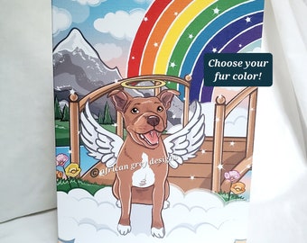 Pit Bull Rainbow Bridge Greeting Card