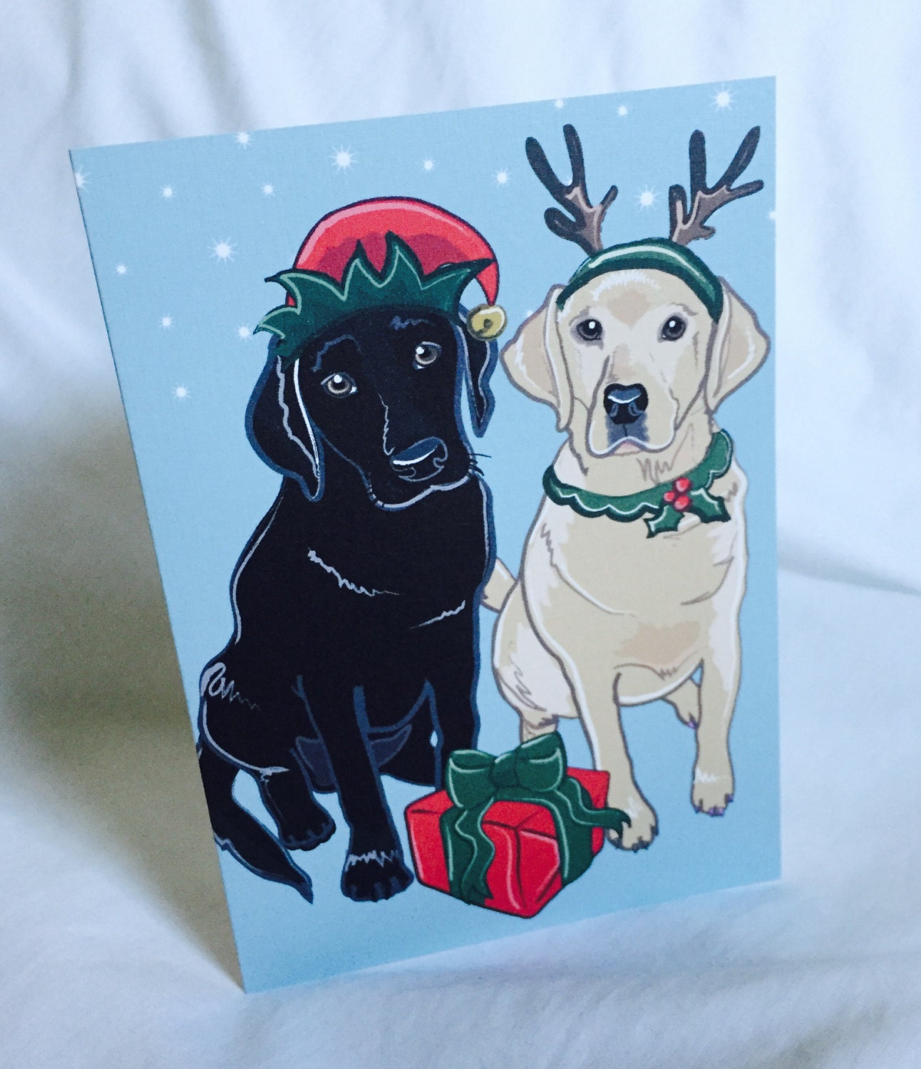 Christmas Labs Greeting Card | Etsy