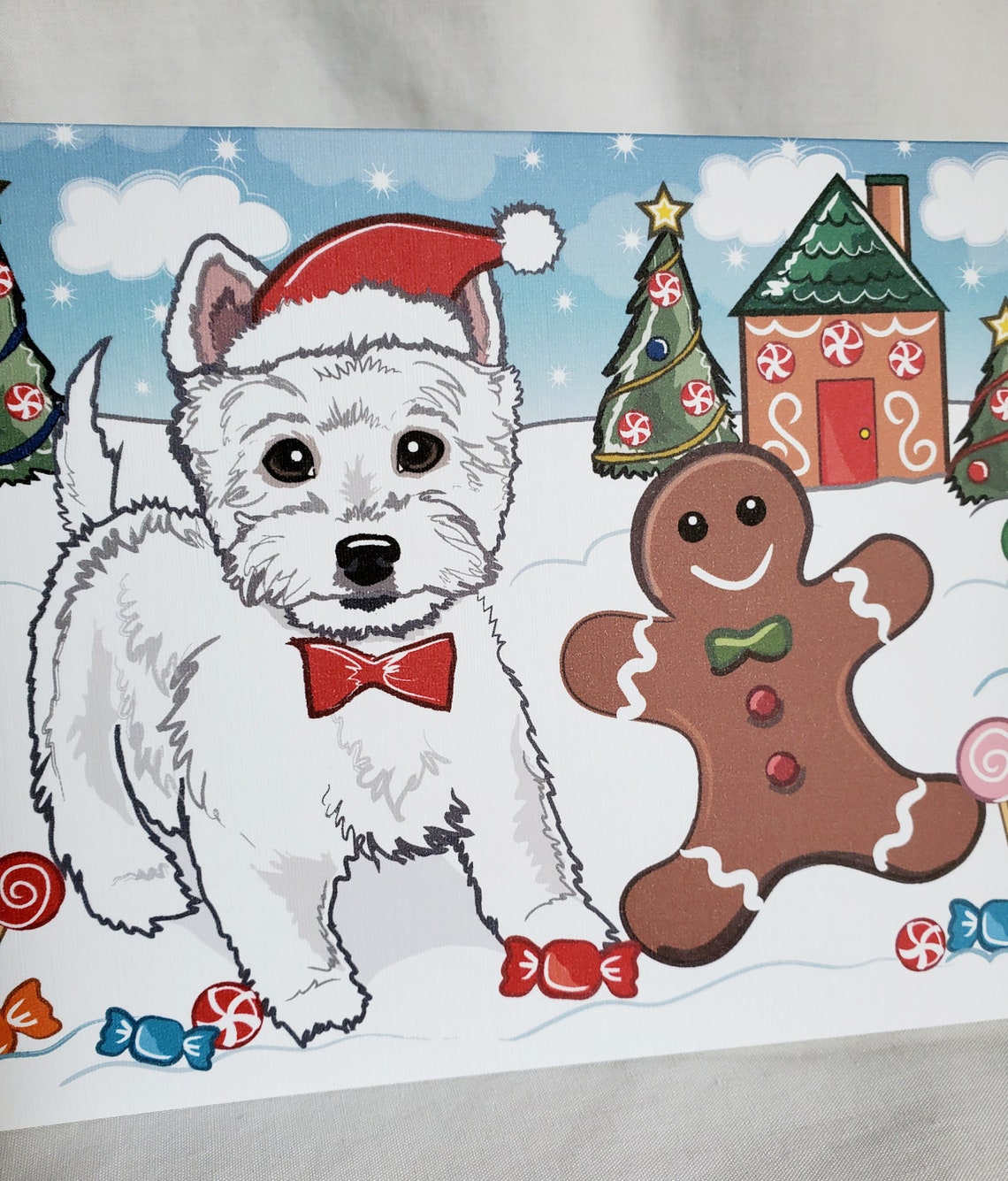Christmas Westie Greeting Card Etsy