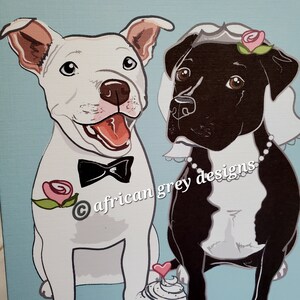 Wedding Pit Bulls Greeting Card image 2