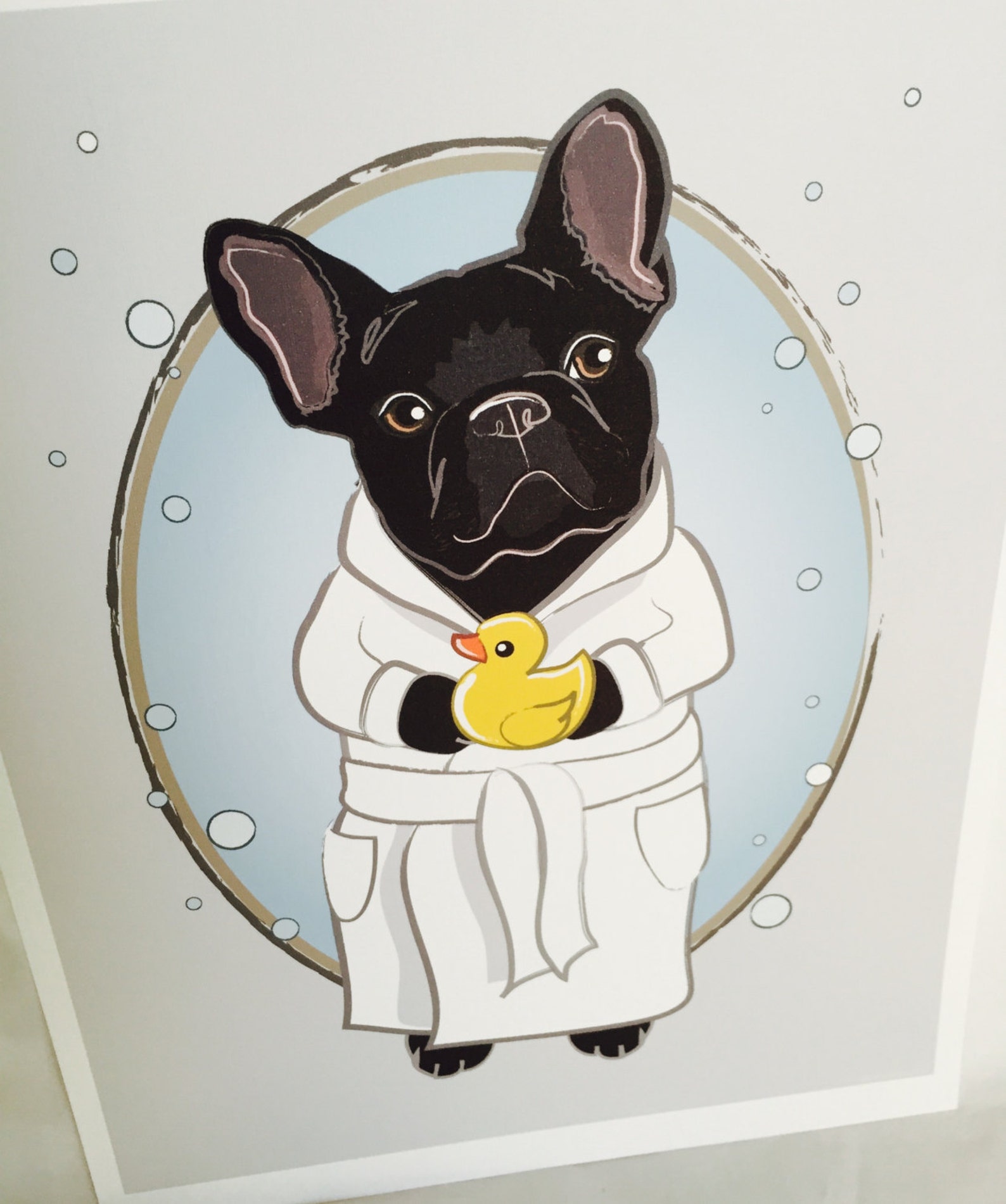 Bubbly French Bulldog 8x10 Ecofriendly Print Etsy