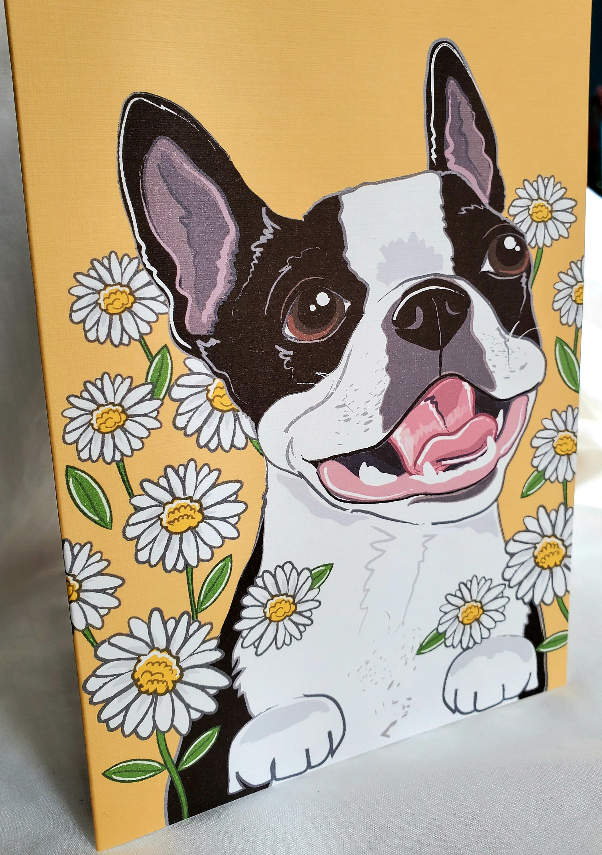 Paper & Party Supplies Birthday Cards Daisy Boston Terrier Greeting