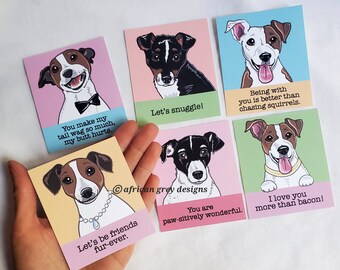 Jack Russell Valentines - Mini Eco-friendly Set of 6