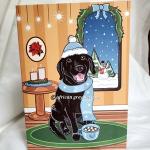 Winter Black Lab Greeting Card
