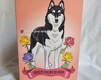 Best Mom Husky Greeting Card
