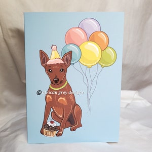 Red Min Pin 'n Balloons Greeting Card