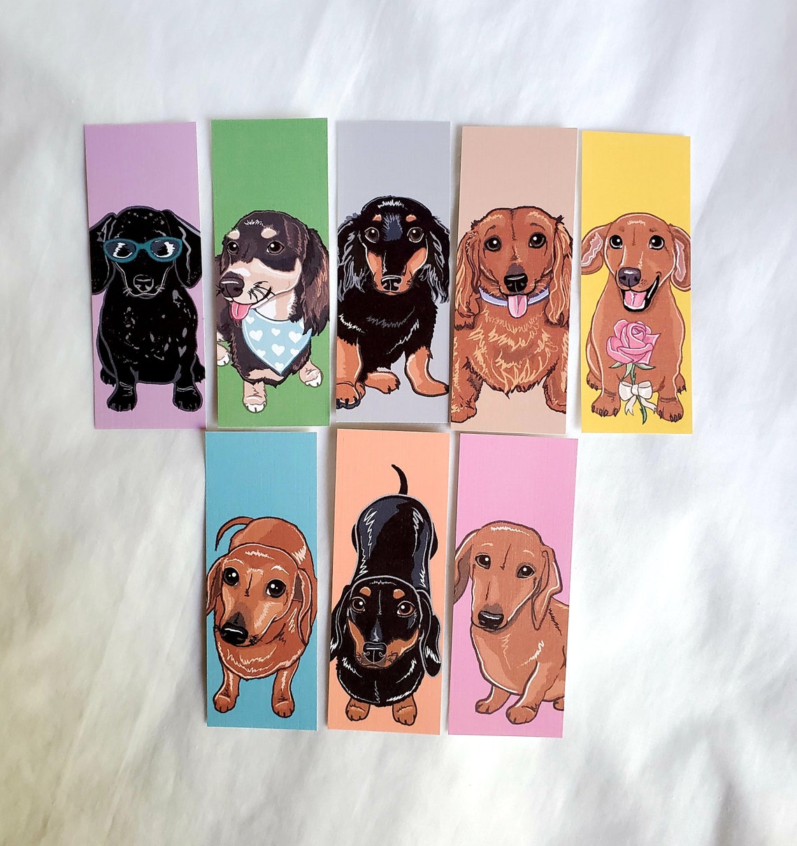 Mini Dachshund Bookmarks Eco-friendly Set of 8 | Etsy