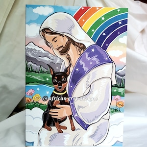 Min Pin in Arms of Jesus Greeting Card