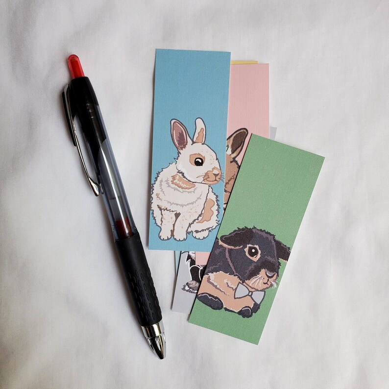 Mini Rabbit Bookmarks - Eco-friendly Set of 8 - Etsy