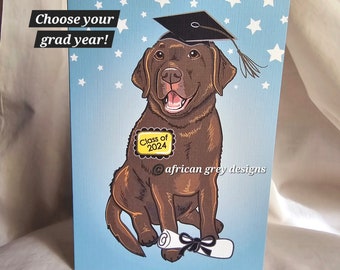 Chocolate Lab Graduation Greeting Card