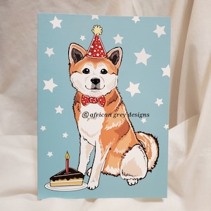 Birthday Akita Greeting Card