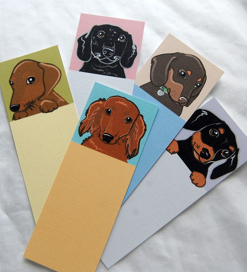 Dachshund Bookmarks Eco-friendly Set of 5 | Etsy