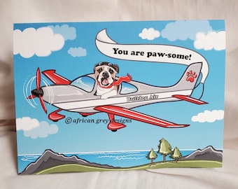 English Bulldog Air Greeting Card
