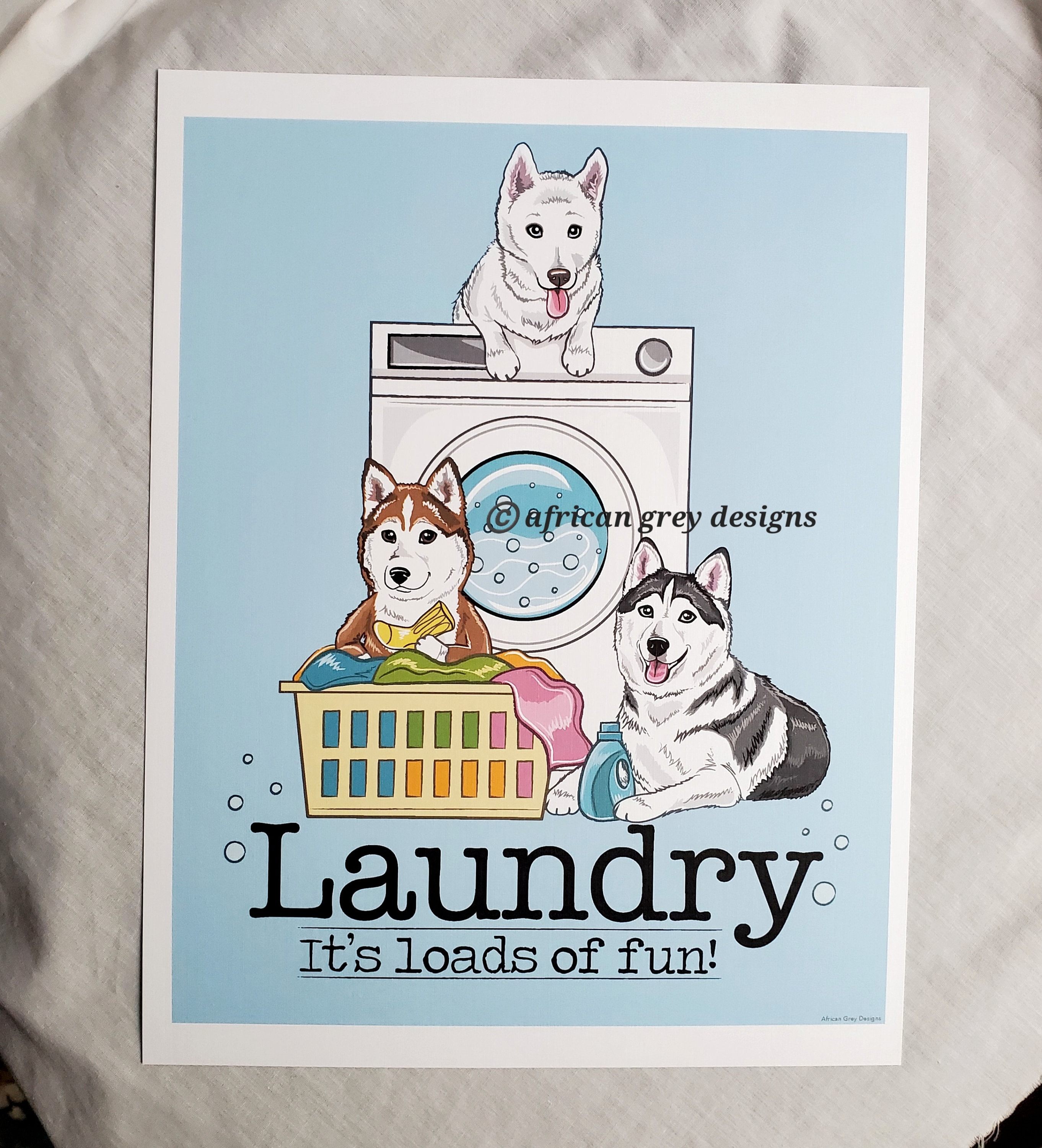 Husky Laundry Print - Washing Machine - 8x10 Eco-friendly Size