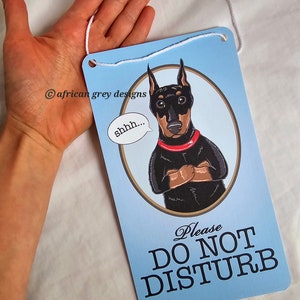 Doberman Do Not Disturb Sign - Printed on Recycled Linen Paper - Etsy
