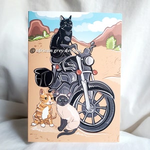 Motorcycle Cats Greeting Card