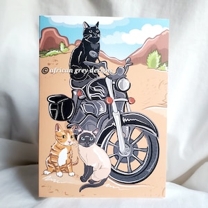 Motorcycle Cats Greeting Card