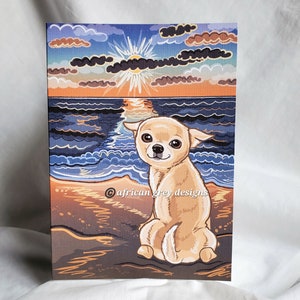 Sunrise Beach Chihuahua Greeting Card