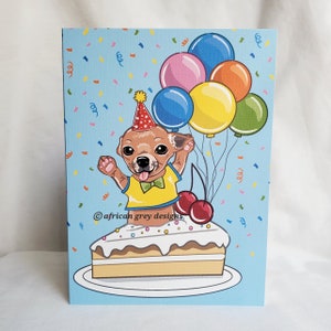 Chihuahua &#39;n Birthday Cake Greeting Card