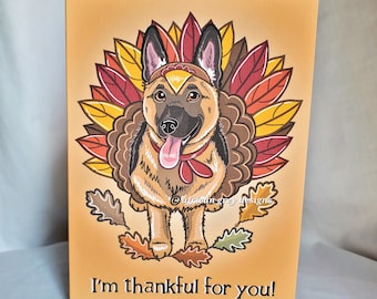 Thanksgiving German Shepherd Greeting Card