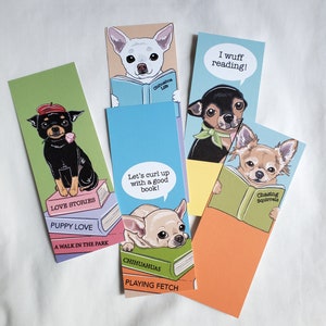 Chihuahua Bookworm Bookmarks - Eco-friendly Set of 5