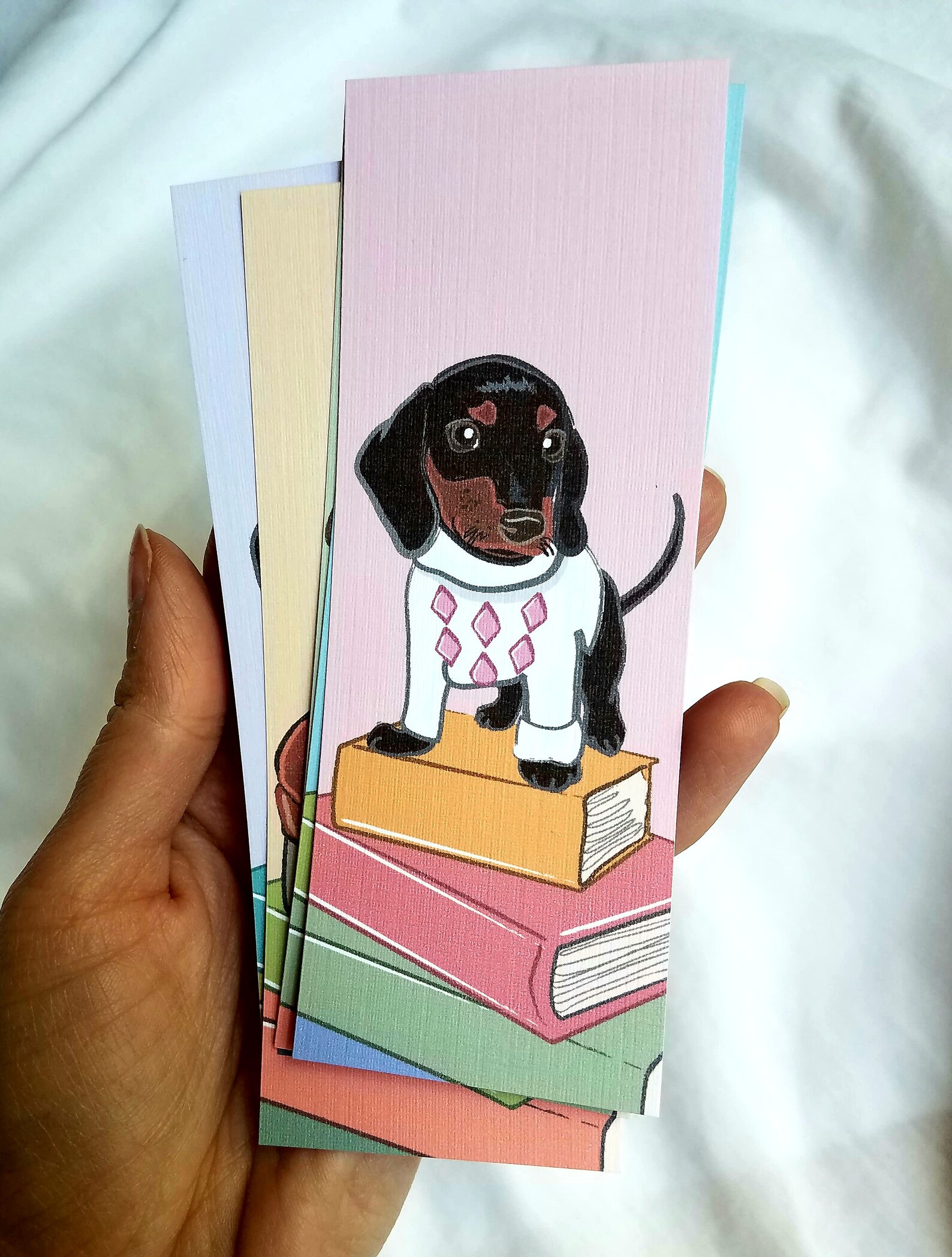 Dachshunds on Books Bookmarks Eco-friendly Set of 5 | Etsy