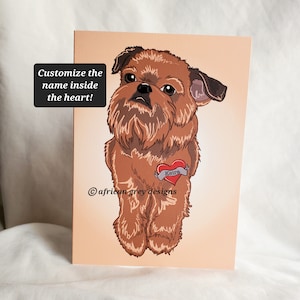 Custom Brussels Griffon Tattoo Greeting Card - Customize the Heart