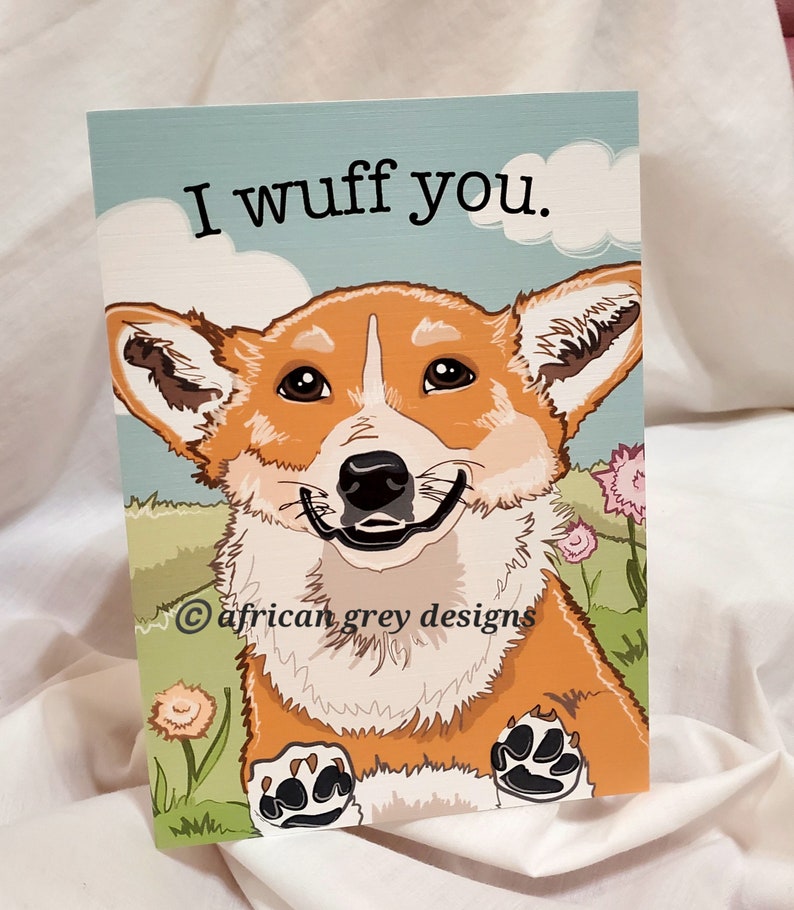 Smiling Corgi Greeting Card image 1