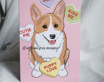 Corgi Puppy Love Greeting Card