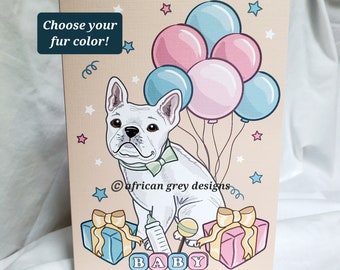 Baby Shower French Bulldog Greeting Card