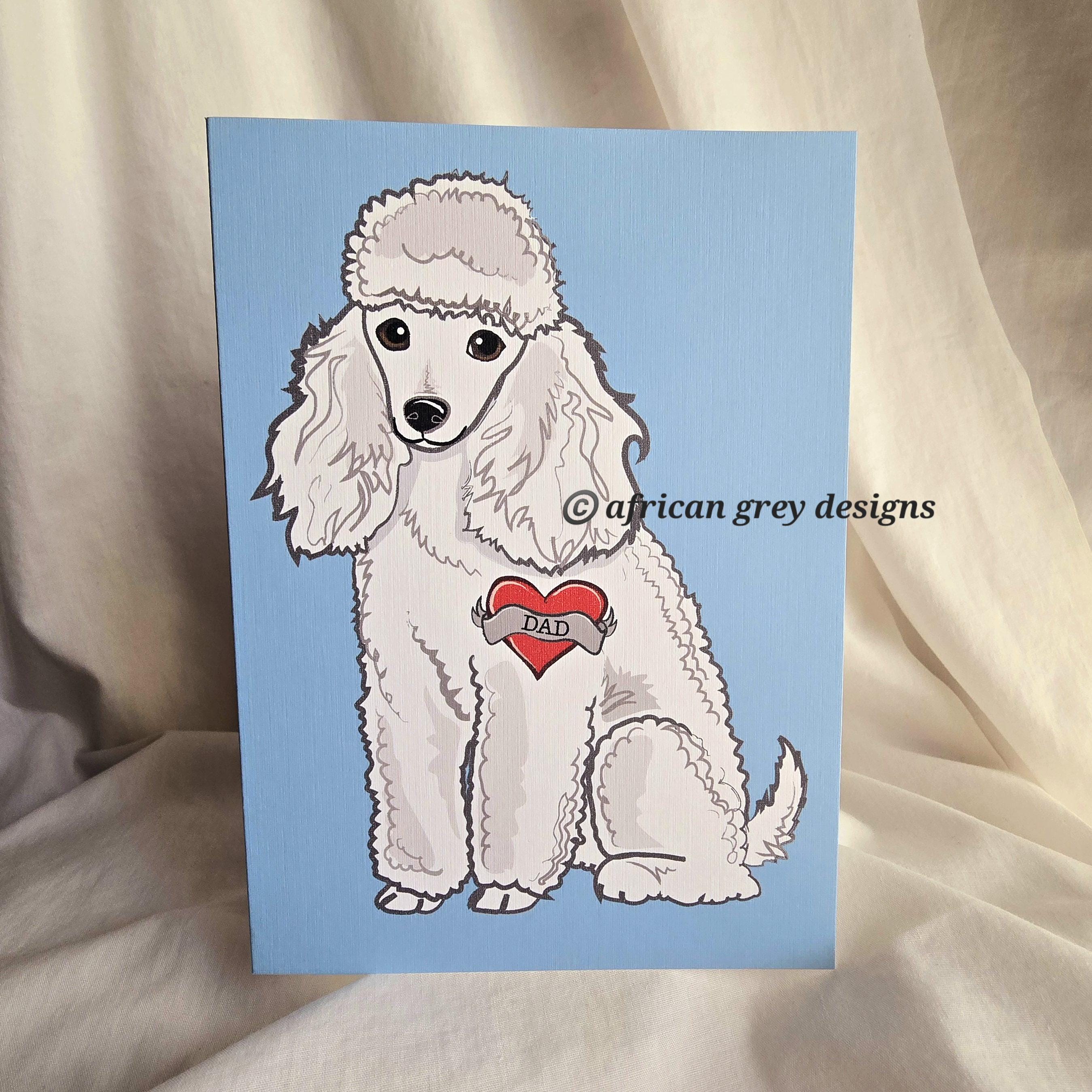 Custom Poodle Tattoo Greeting Card - Etsy