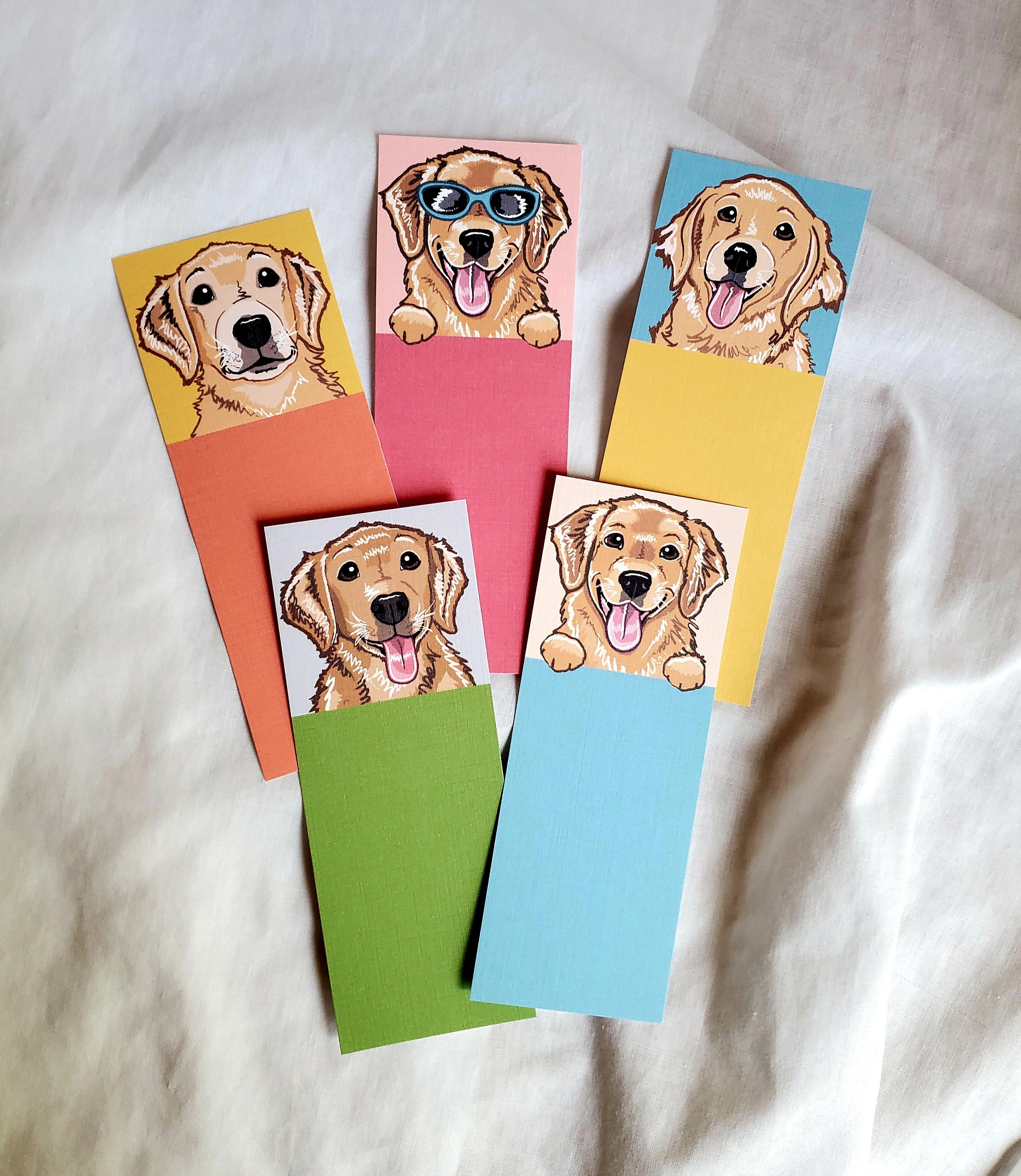 Golden Retriever Dog Fathers Day Bookmark and Greeting Card Golden Retriever Dog Fathers Day Bookmark and Greeting Card
