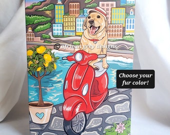 Italy Labrador Retriever Greeting Card - Choose Your Fur Color