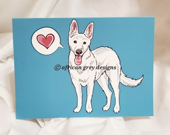 German Shepherd Heart Greeting Card - Choose Your Fur Color