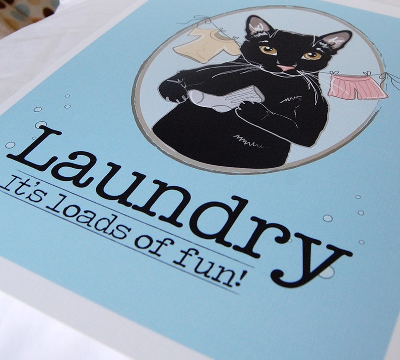 Cute Black Cat Print Laundry Basket