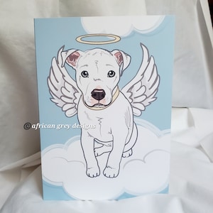 Angel Pit Bull Greeting Card - White Fur