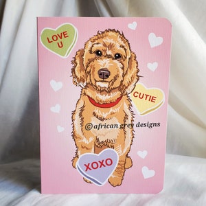 Labradoodle Puppy Love Greeting Card - Golden Doodle