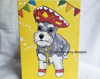 Fiesta Schnauzer Greeting Card