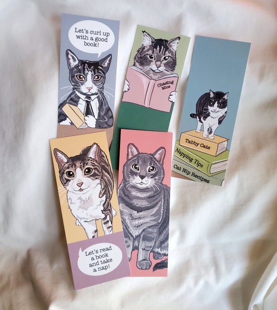 Napping Cat Reading Bookmark Napping Cat Reading Bookmark