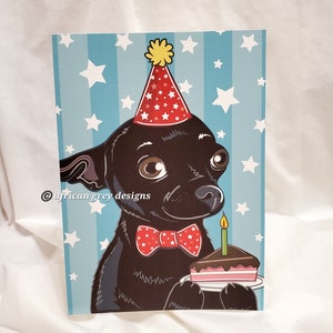 Black Chihuahua Birthday Cake Greeting Card